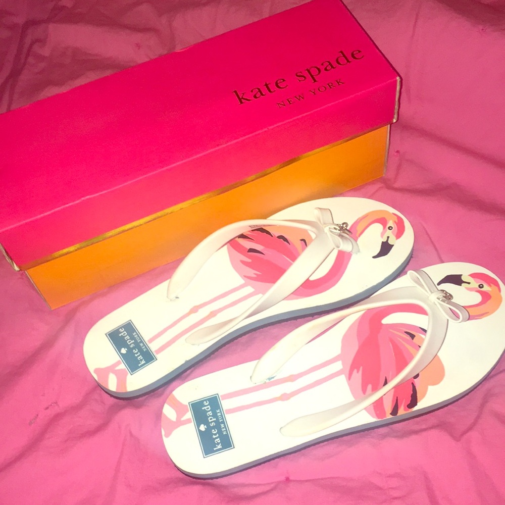 kate spade flamingo flip flops